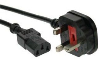 Inline 16651P Netzkabel Uk-Stecker Auf Iec C13, 1 M, H05vv-F, Schwarz