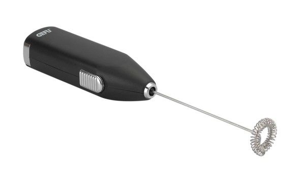 GEFU 12720, Automatisk mj&ouml;lkskummare/v&auml;rmare, Svart, Rostfritt st&aring;l, 12000 RPM, Batteri, AA, 36 mm