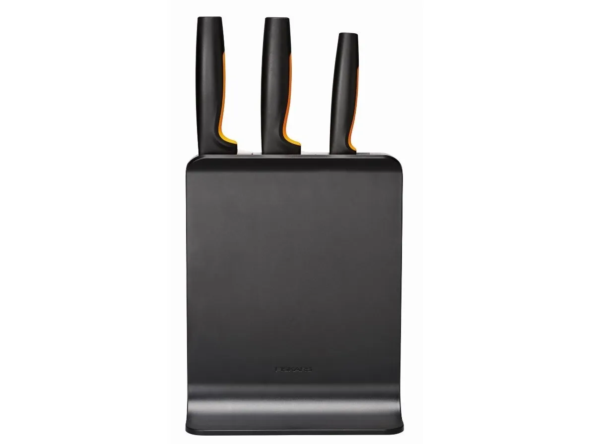 Fiskars Functional Form, Knivblock, Rostfritt stål, 3 knivar | Köksutrustning - Knivar och brynstål - Knivblock | GameStuff