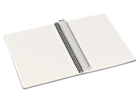 Leitz Office - Notesbog - wire-indbundet - A4 - 90 ark / 180 sider - linjeret - rød - 5 stk./pakke