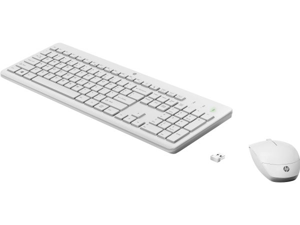 HP 230 - Tastatur og mus-sæt - trådløs - 2.4 GHz - Engelsk - hvid - for HP 24  Laptop 14, 14s, 15, 15s, 17  Pavilion 24, 27  Pavilion Laptop 13, 14, 15
