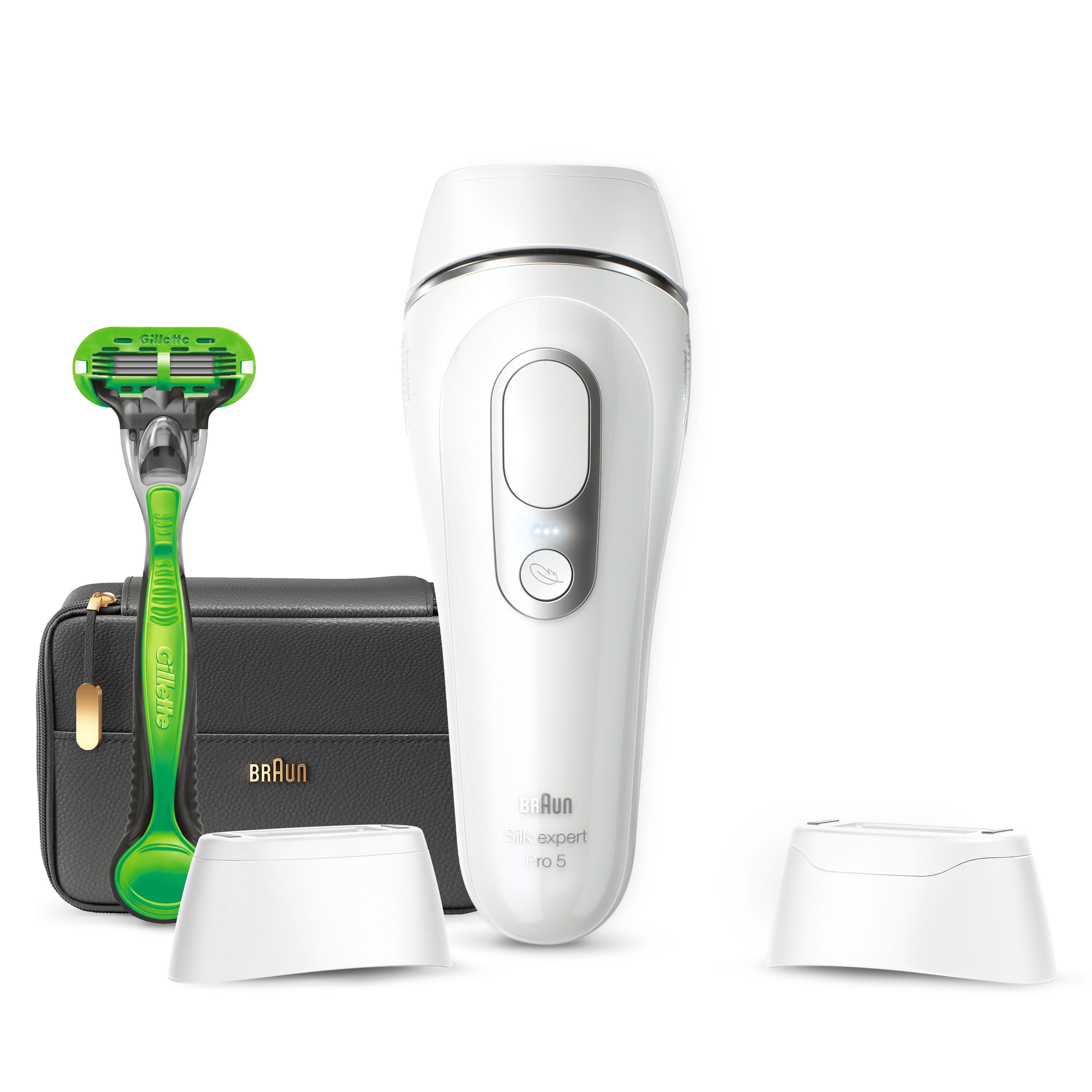 Braun Silk-expert Pro Silk·expert Pro 5 PL5145, Sølv, Hvid, Intenst pulserende lys (IPL), Storbritannien, NE PAS UTILISER sur :• le cuir chevelu, les sourcils et autour des yeux. Utiliser l’appareil..., Vekselstrøm, 100 - 240 V