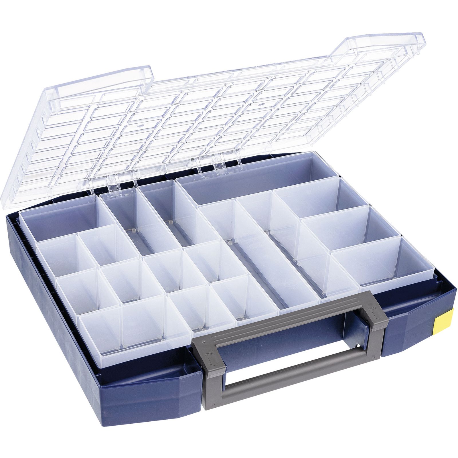 raaco Boxxser 80, Verktygsl&aring;da, Polykarbonat, Polypropylen, Bl&aring;, Transparent, 20 kg, G&aring;ngj&auml;rn, 465 mm