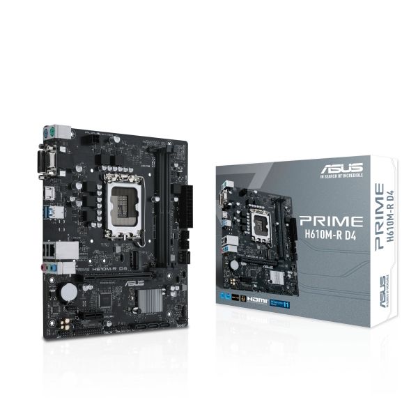 Asus Prime H610m-R D4, Intel, Lga 1700, Intel Celeron , Intel Core I3, Intel Core I5, Intel Core I7, Intel Core I9,..., Lga 1700, Ddr4-Sdram