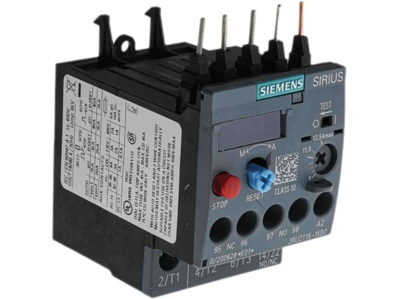 Siemens Termorelæ 9.0 - 12.5a størrelse s0, 3ru2116-1kb0