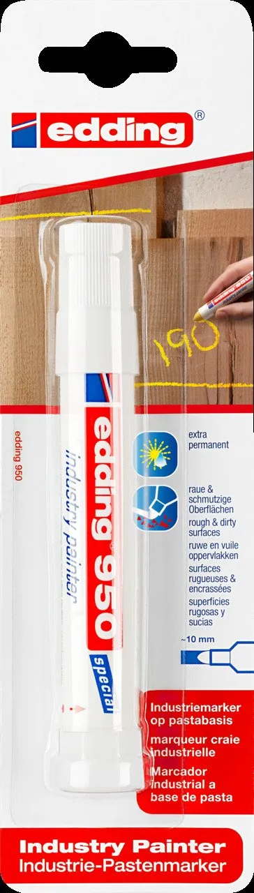 Edding 950 - Vit krita - för märkning på svåra ytor - inklusive undervattensytor, rostigt järn, trä, betong etc. | Skrivredskap - Märkpennor - Övriga | GameStuff