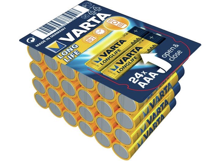 Varta Longlife Aaa, Einwegbatterie, Aaa, Alkali, 1,5 V, 24 Stück(E), Blau, Gelb