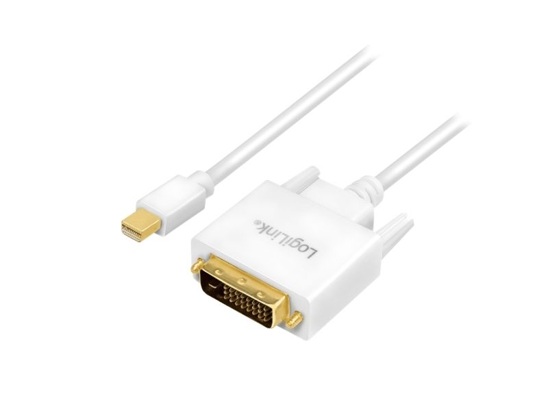 LogiLink CV0137, 1,8 m, Mini DisplayPort, DVI, Hanstik, Hanstik, Guld