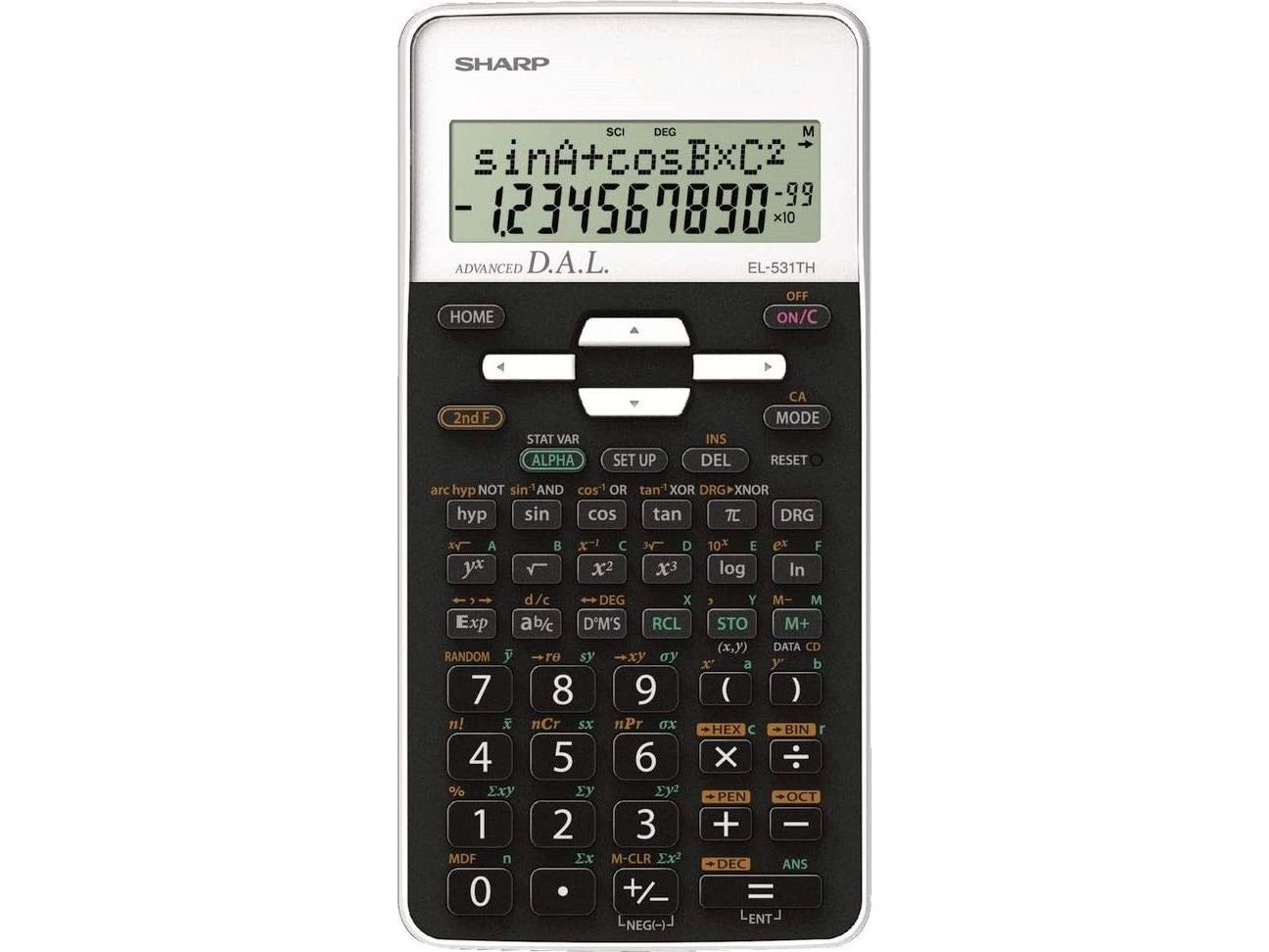 Sharp El531th, Lomme, Videnskabelig, 10 Cifre, 2 Linier, Batteri, Sort, Hvid