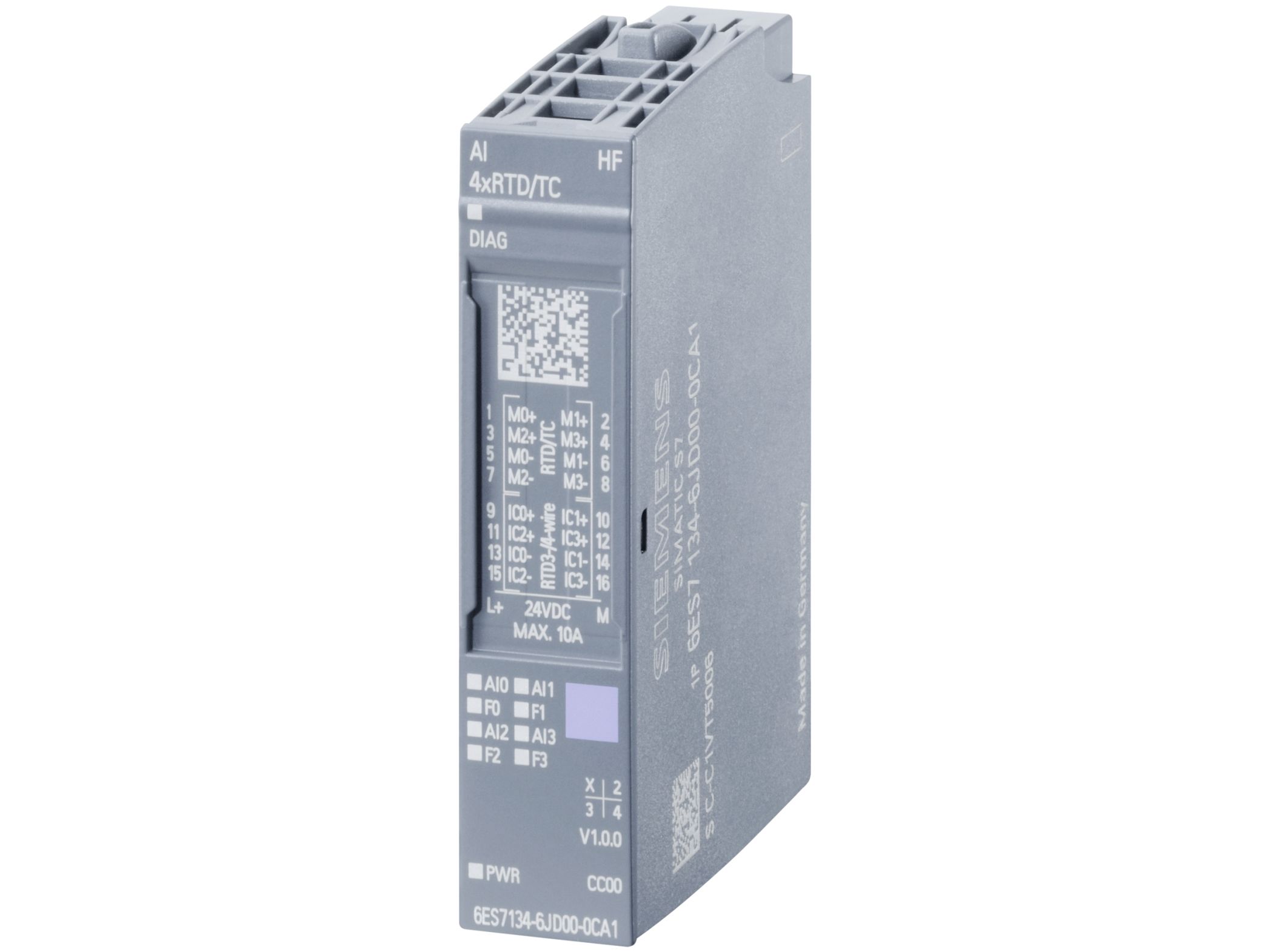 Siemens 6ES7134-6JD00-0CA1, Analog, Systemkraft, IP20, Flerfarvet, 19.2-28.8 V, 73 mm