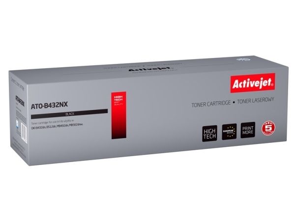 Activejet Ato-B432nx Tonerpatron Til Oki-Printere Erstatning Oki 45807111 Supreme 12000 Sider Sort