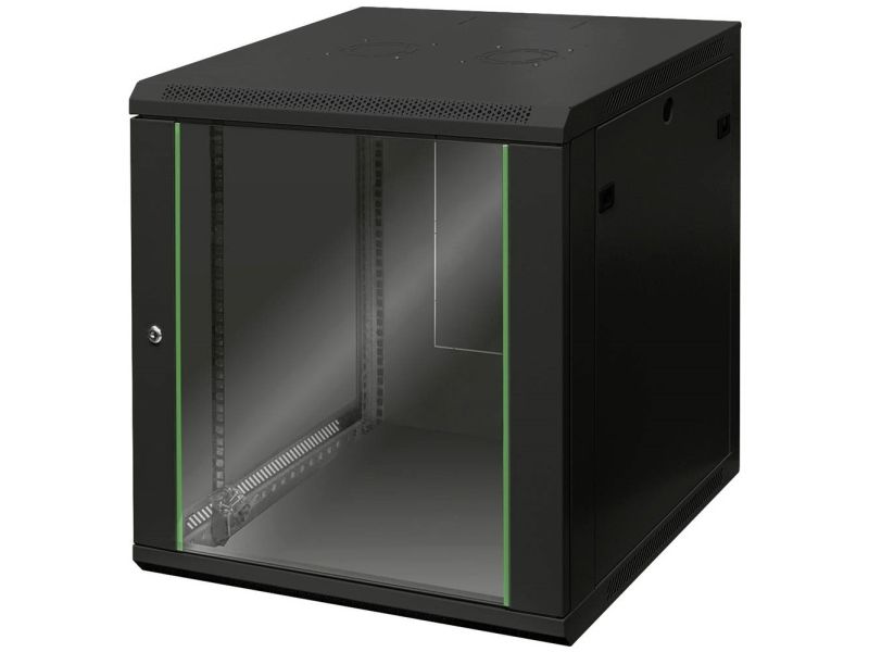 Digitus Dynamic Basic Dn-19 12U-6/6-Ec-Sw - Rack Kabinet - Vægmonterbar - Sort, Ral 9005 - 12U - 19"