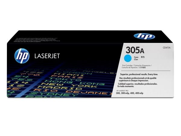 Lasertoner Hp 305A Ce411a, 2.600 Sider, Cyan