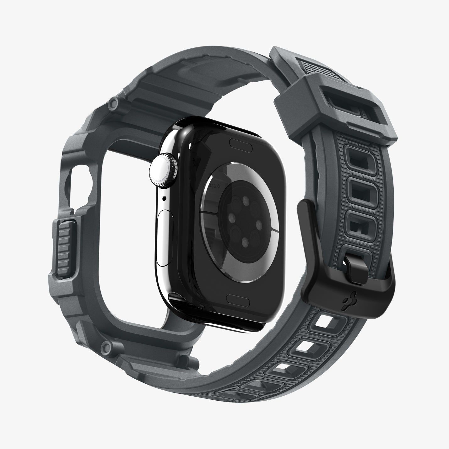 Spigen Rugged Armor Pro 2, Watch Case, Apple, Watch 11 (46Mm), Watch 10 (46Mm), Termoplastisk Polyurethan (Tpu), Grå, Stødresistent, Slagbestandig