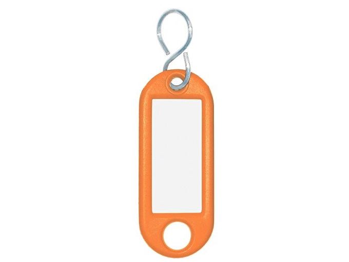 WEDO nøglering S-krog, orange, indhold: 100 stk. af plast, med hvid, indskrivelig, udskiftelig (262 803406)