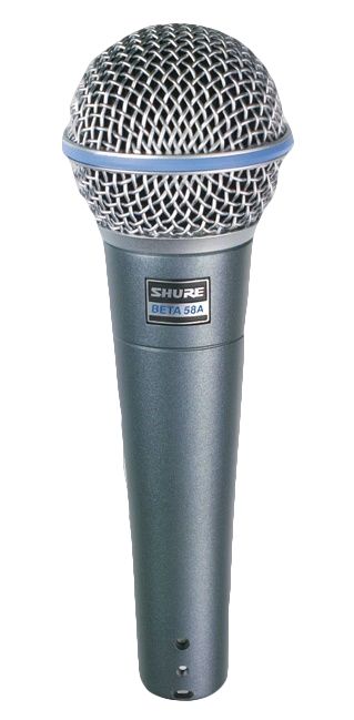 Shure Beta 58A, Scene/Optræden Mikrofon, -51 Db, 50 - 16000 Hz, 150 Ohm (O), Ledningsført, Grå