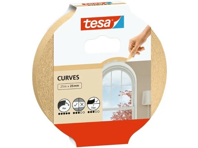 TESA 56533-00001-02, Malertape, Brun, Glas, Metal, Plast, Træ, Grov, Glat, Universel, 7 dage