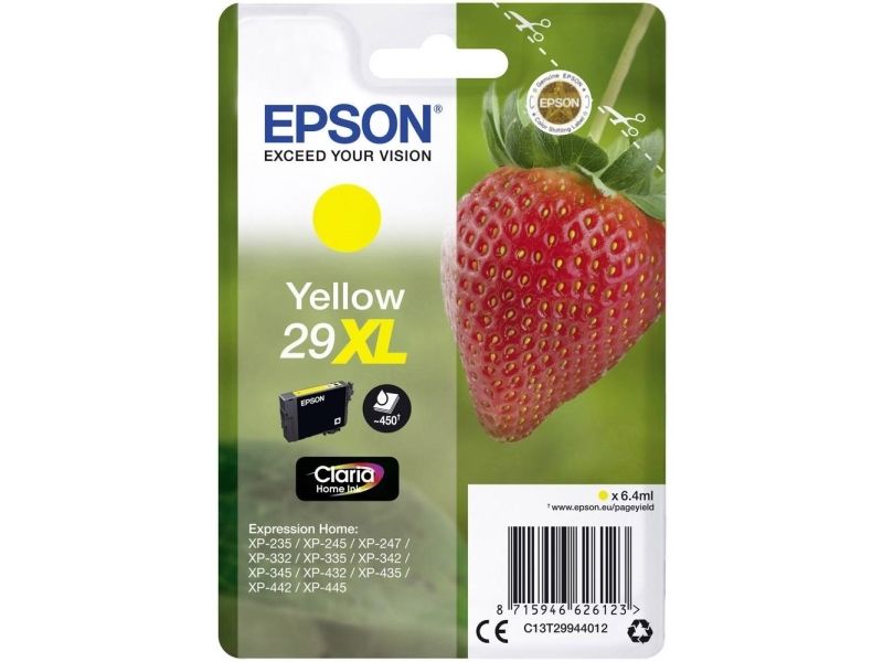 Epson 29Xl - 6.4 Ml - Xl - Gul - Original - Blækpatron - For Expression Home Xp-235, 245, 247, 332, 335, 342, 345, 432, 435, 442, 445