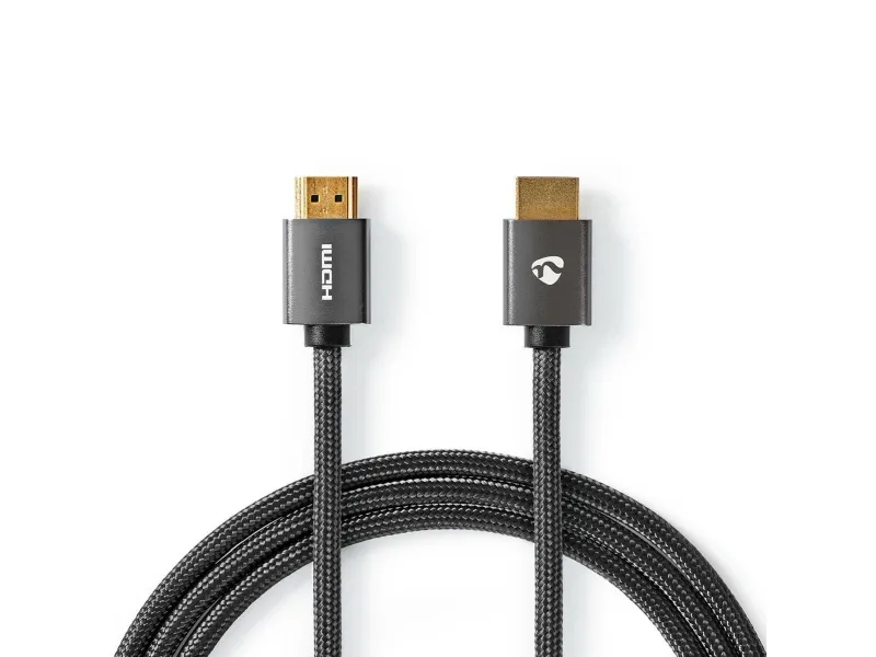 Nedis Grau High Speed Hdmi ™ Kabel Mit Ethernet / Hdmi™ Stecker / Hdmi™ Stecker / 4K@60Hz / Arc / 18 Gbps / 2.00 M / Rund / Baumwolle / Gun Metal / Verpackung Mit Sichtfenster - Bild 4