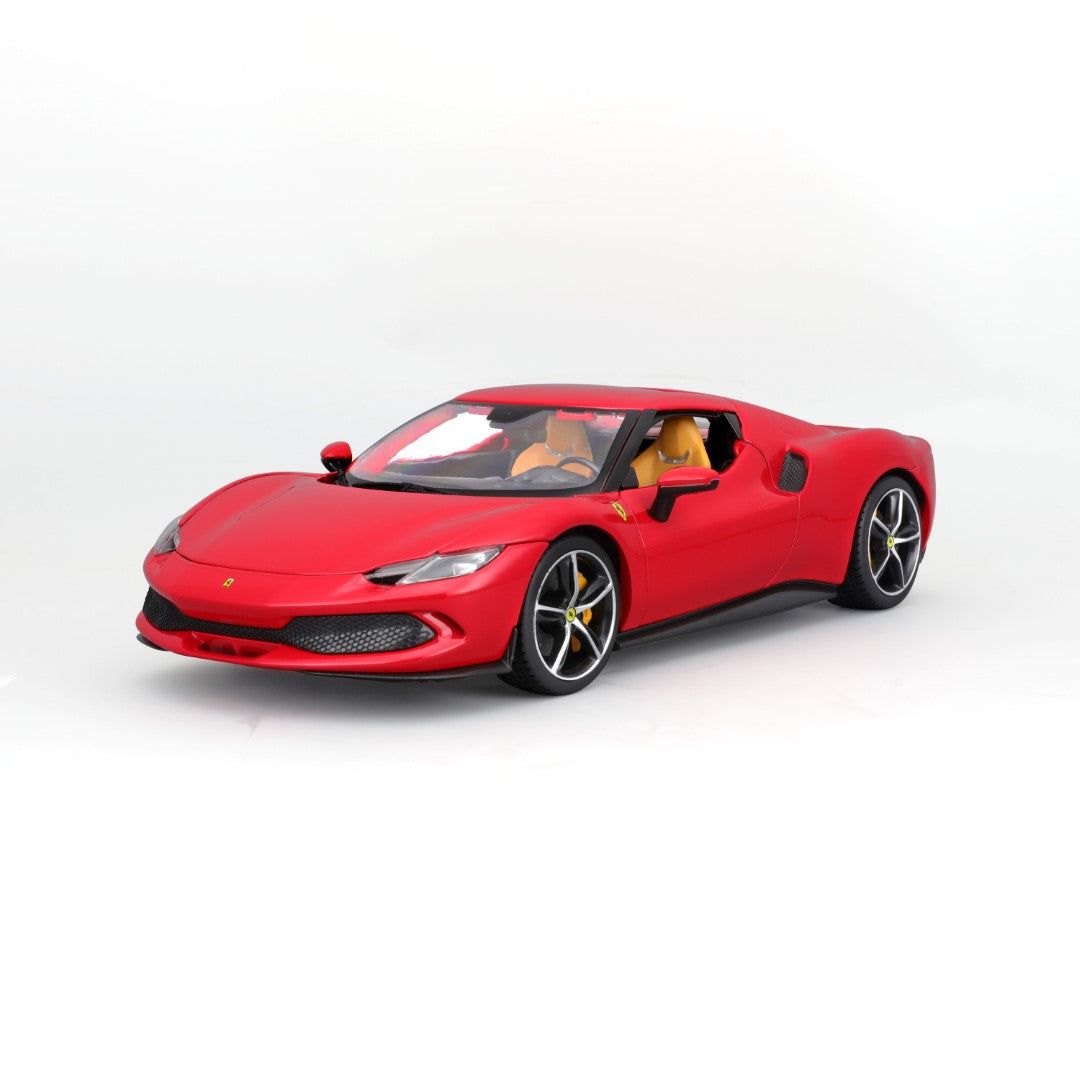 BBURAGO Ferrari 296 GTB modelbil 1:18, færdigsamlet, metal/plastik
