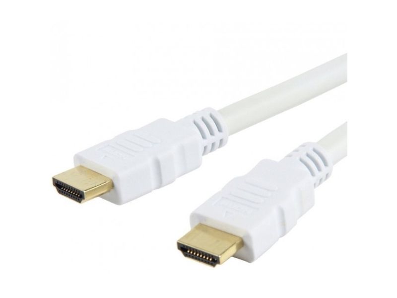 Techly - Hdmi-Kabel Med Ethernet - Hdmi Han Til Hdmi Han - 5 M - Tripel-Afskærmet - Hvid - 4K Support