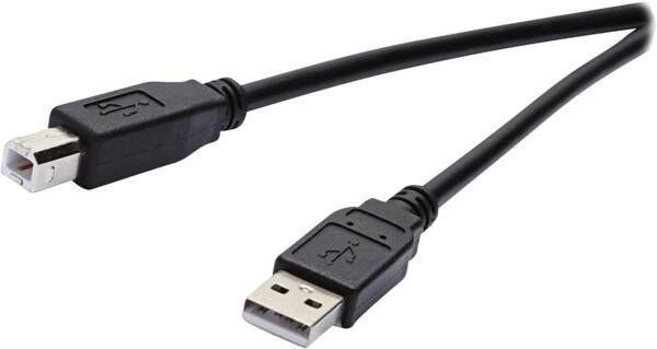 Vivanco VVIT31USBAB18MMK, 1,8 m, USB A, USB B, USB 2.0, Sort