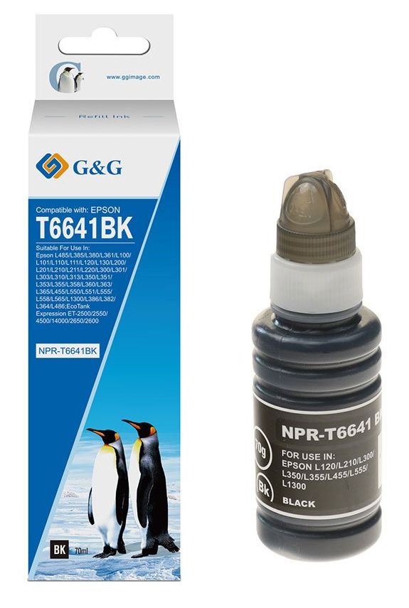 G&G Kompatibel Mit Epson T664 / C13t664140 Tintenflasche Schwarz, Kompatibel, Schwarz, Epson, 664 Ecotank Ecotank Et14000 Ecotank Et2500 Ecotank Et25