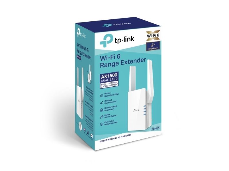 Tp-Link Re505x - Wifi-Rækkeviddeforlænger - 1Gbe - Wi-Fi 6 - 2.4 Ghz, 5 Ghz