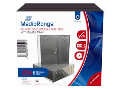 MediaRange CD Slimcase 1Disc Black 25 R Leerhüllen Kapazitaet LEER, Optische Medien Zubehör - Image 3