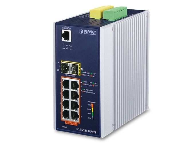 Planet Industrial L3 8-Port 802.3Bt Ge + 2-Port 2.5G Sfp+