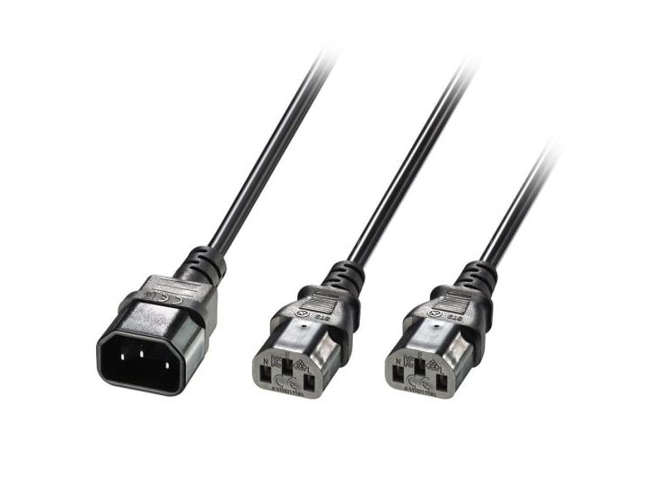Lindy - power splitter - IEC 60320 C14 to power IEC 60320 C13 - 1 m