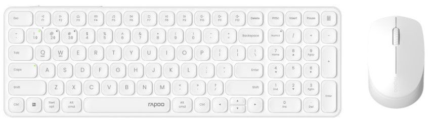 Rapoo 9710M, Kabellos, Rf Wireless + Bluetooth, Qwertz, Weiß, Maus Enthalten