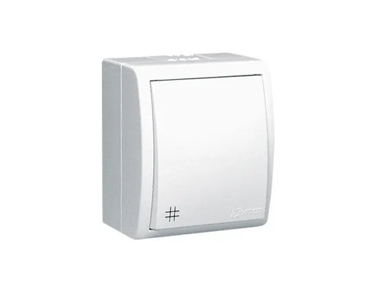 Kontakt-Simon AQW7/11, Plast, Hvid, IP54, 250 V, 10 A, 60 mm