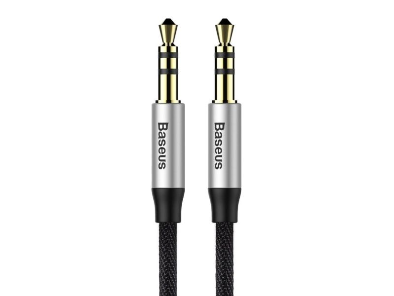 Baseus Yiven M30 - Audiokabel - Ministik Han Til Ministik Han - 1 M - Sort, Sølv - Strenget