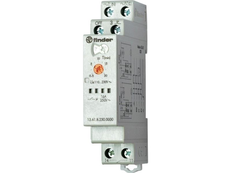 Kiprelæ elektronisk, multifunktion, 1 slutte, 16A, 230V AC