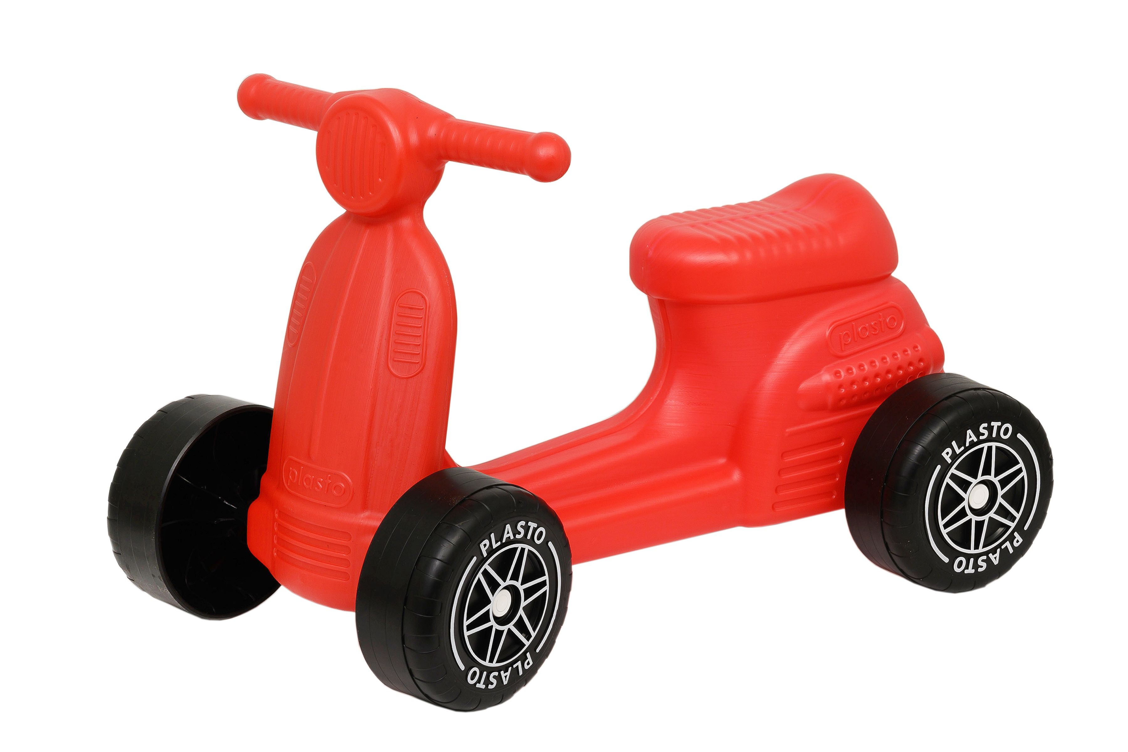 PLASTO Scooter with silent wheels, red