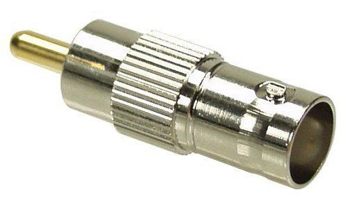 Inline Video Adapter, 1X Cinch Stecker Auf Bnc Buchse, Bnc Female, Bnc F, Silber
