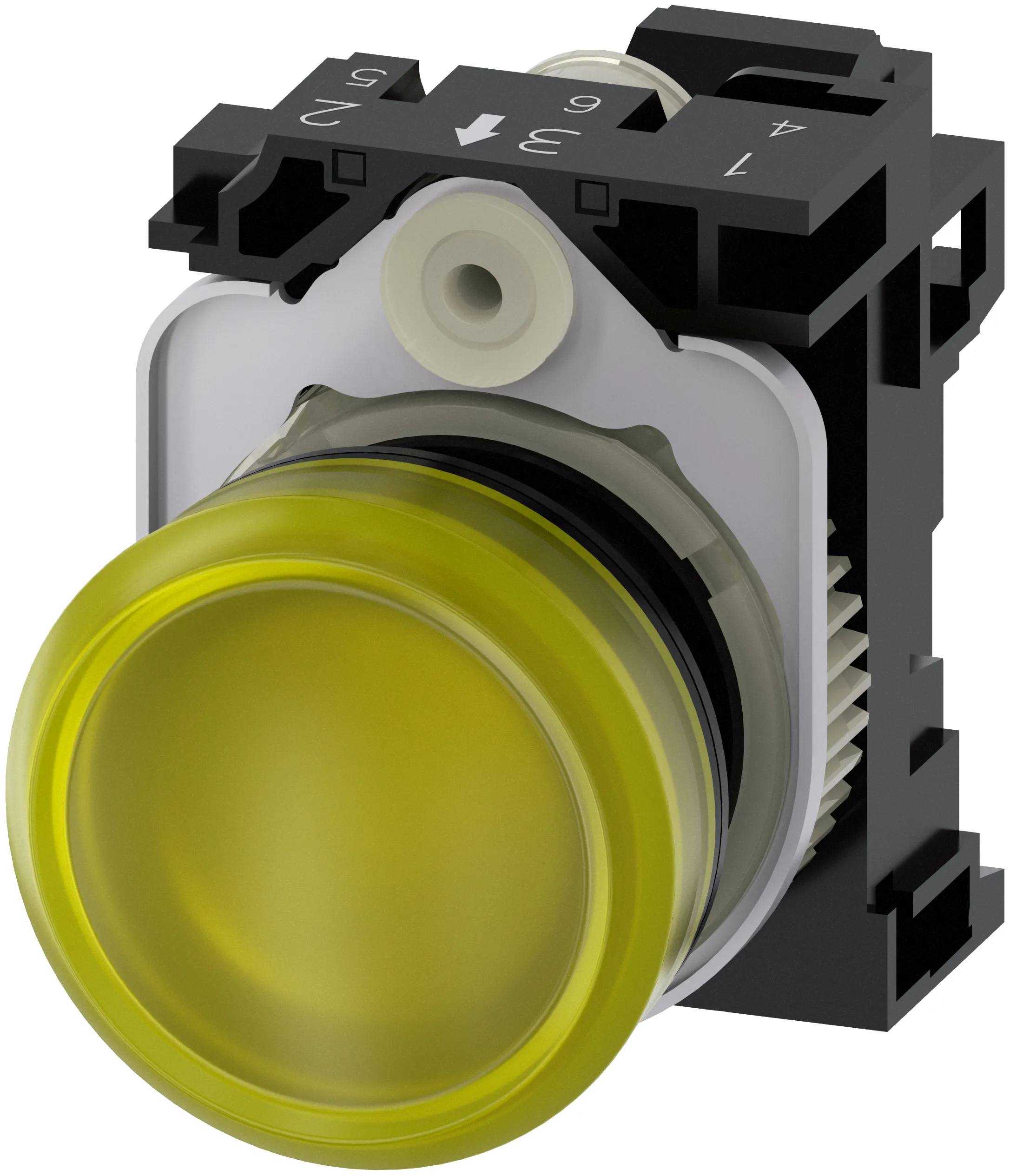 Siemens 3SU1106-6AA30-3AA0 lysindikator, 22 mm, rund, gul, IP67, IP69K, 41 g, 80 mm, 80 mm, 30 mm