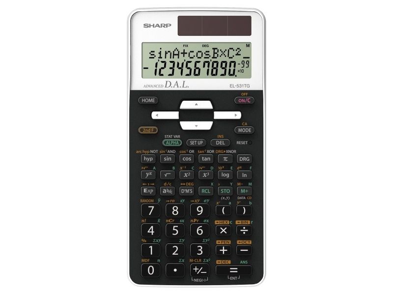 Sharp El-531Tg, Lomme, Videnskabelig, 10 Cifre, 2 Linier, Batteri/Solar, Sort, Hvid