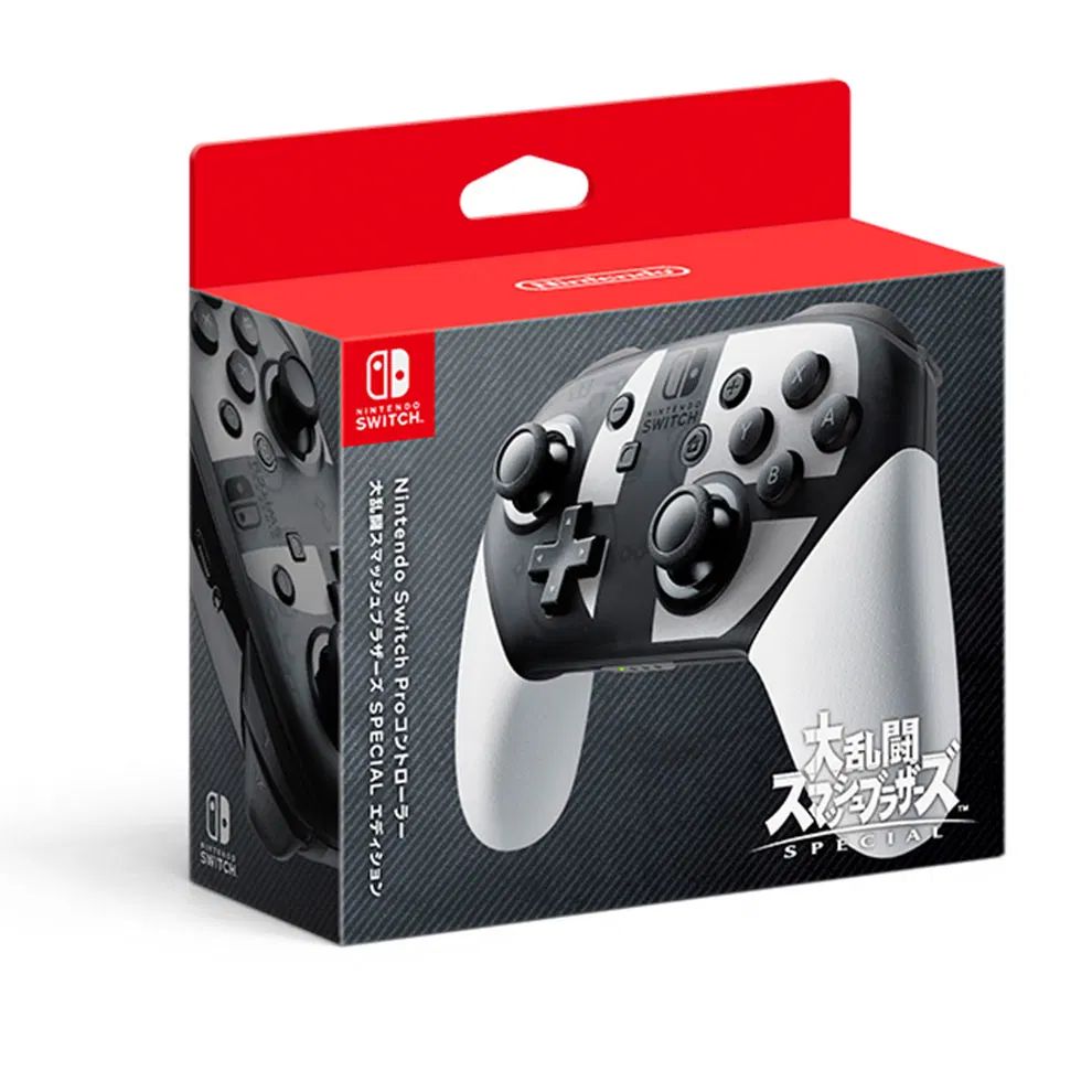 Nintendo Switch Pro Controller Super Smash Bros. Ultimate Edition Sort/Grå/Hvid Bluetooth-spilcontroller analog/digital