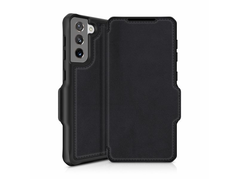 ITSKINS HYBRID FOLIO cover for Samsung Galaxy S21 + 4G / 5G®. Black with recycled leather
