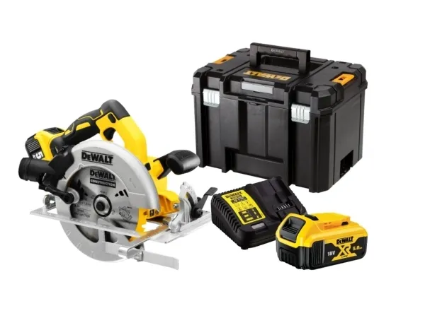DeWALT DCS570P2-QW, Metall, Plast, Trä, Silver, Gul, Gjuten aluminium, 18,4 cm, 5500 RPM, 1,6 cm | Elverktyg - DIY - Elverktyg 230V - Cirkelsåg | GameStuff