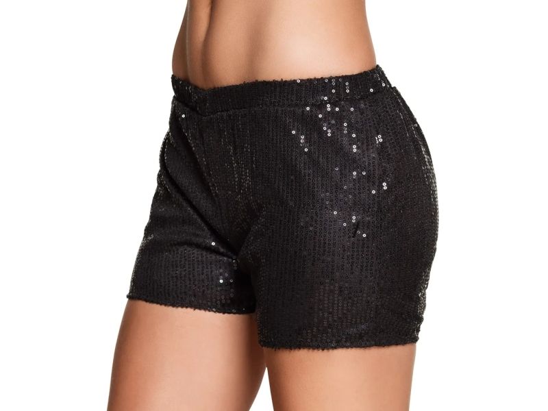 Sorte Paillet Hotpants
