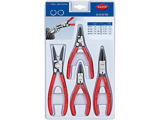 Knipex 00 20 03 V02 Seeger ringtång-slt Lämplig för yttre och inre ringar 19-60 mm, 12-25 mm 10-25 mm, 19-60 mm Spetsig form rakt | Verktyg & Verkstad - Tänger - Alla Tänger | GameStuff