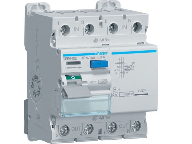Hager Cfb640d, Reststrøm Enhed, 800 A