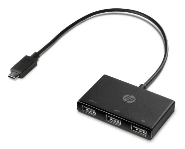 HP USB-C to USB-A - Hub - 3 x SuperSpeed USB 3.0 - desktop - for Elite c640 G3 Chromebook Enterprise  Pavilion Aero Laptop 13-be2075ng