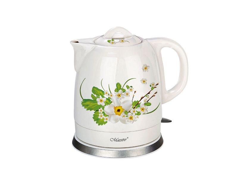 Feel-Maestro MR-066-RED FLOWERS elkedel 1,5 L 1200 W Rød, Hvid