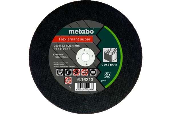 Metabo 616212000, Skæreskive, Fladcenter, Sten, Metabo, 2,54 cm, 30 cm