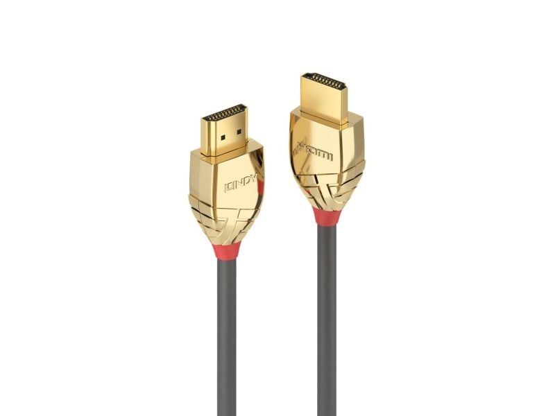 Lindy Gold Line 37602 Hdmi-Kabel Ultra High Speed 2 M Hdmi-Stecker/Stecker Grau