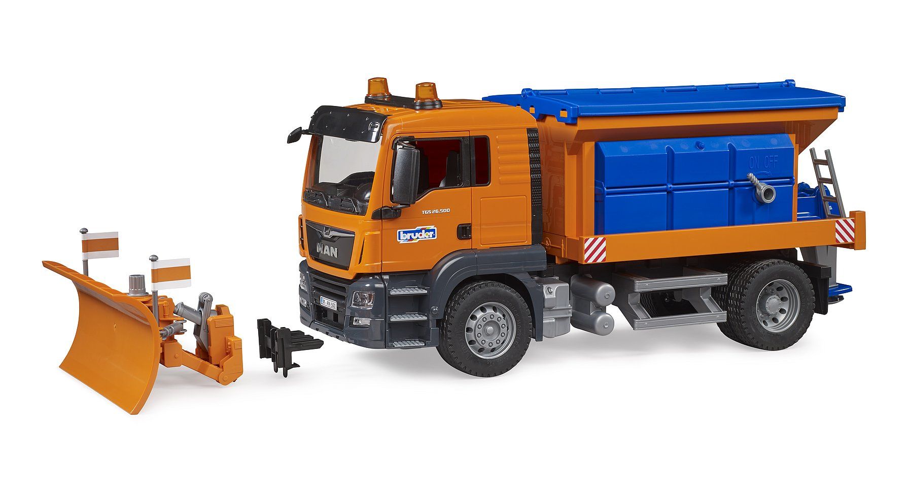 Bruder 03785 Man Tgs Spielzeug-Lkw Für Den Winterdienst Mit Schneepflug